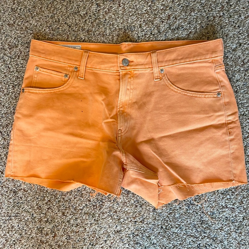 Neon orange denim GAP shorts. Size 31